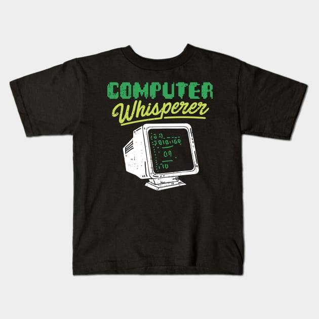 COMPUTER GEEKS: Computer Whisperer gift computer geek tshirt Kids T-Shirt by woormle